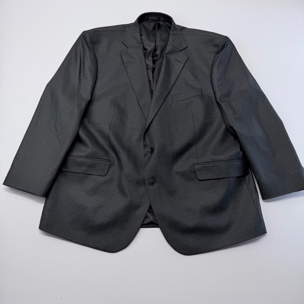 Kenneth Cole New York Mens 52R Charcoal Gray Two Button Blazer Sport Coat